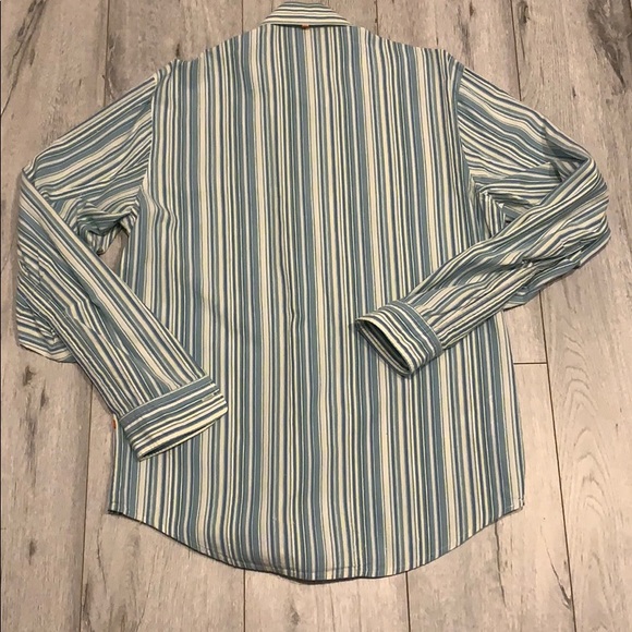 Blue and white striped Hugo Boss dress shirt - Picture 12 of 13